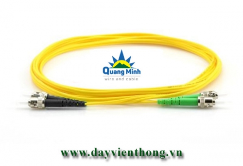 Dây nhảy quang ST/UPC to ST/APC Singlemode 9/125 Duplex (sợi đôi)