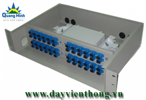 Hộp phối quang ODF 48FO Khay Cố Định Gắn Rack 19”